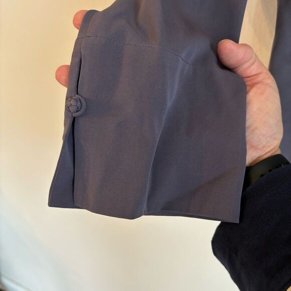 Eileen Fisher Women silk blend collared button down dark purple gray size small. - Picture 5 of 8